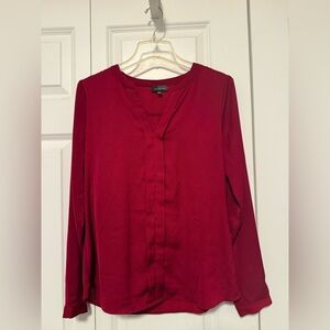 Maroon Long Sleeve Relaxed Blouse